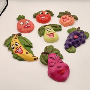 Vibrant Fruit Face Magnet Set